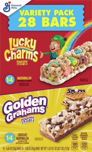 Golden Grahams Lucky Charms Breakfast Cereal Treat Bars Variety Pack, 28 ct - Image 2