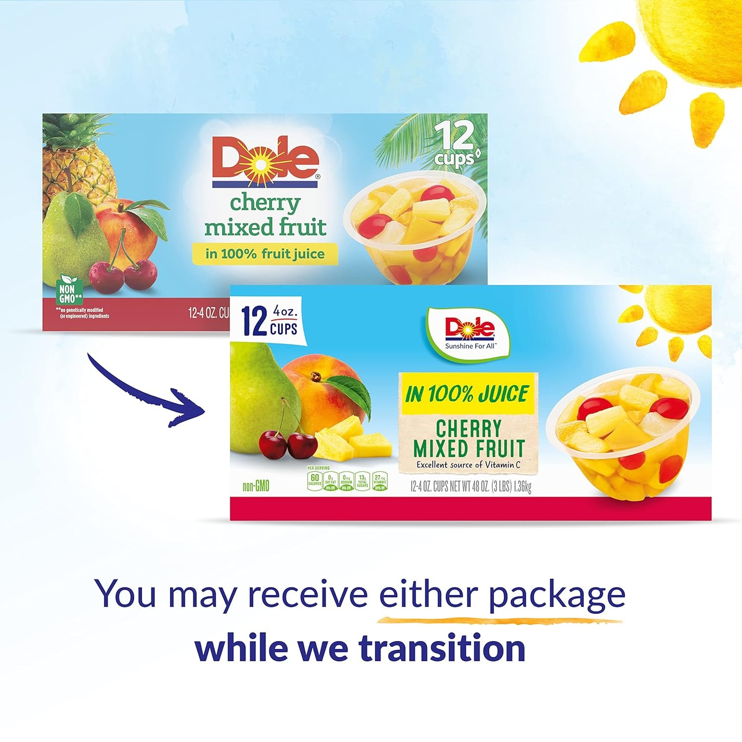 Dole Fruit Bowls Snacks Cherry Mixed Fruit in 100% Juice Snacks, 4oz 12 Total Cups, Gluten & Dairy Free, Bulk Lunch Snacks for Kids & Adults - Image 3